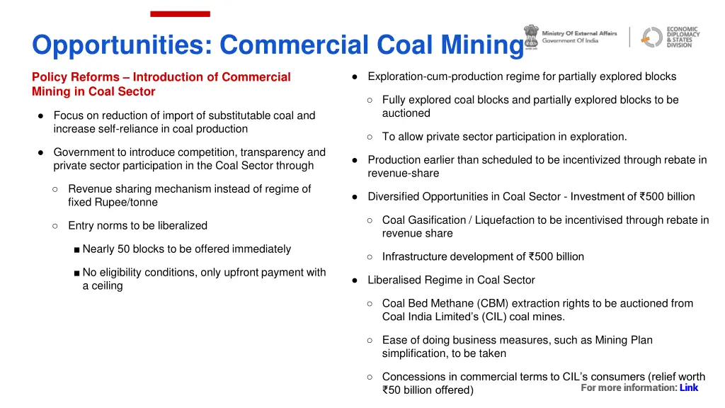 opportunities commercial coal mining