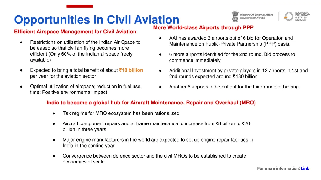 opportunities in civil aviation