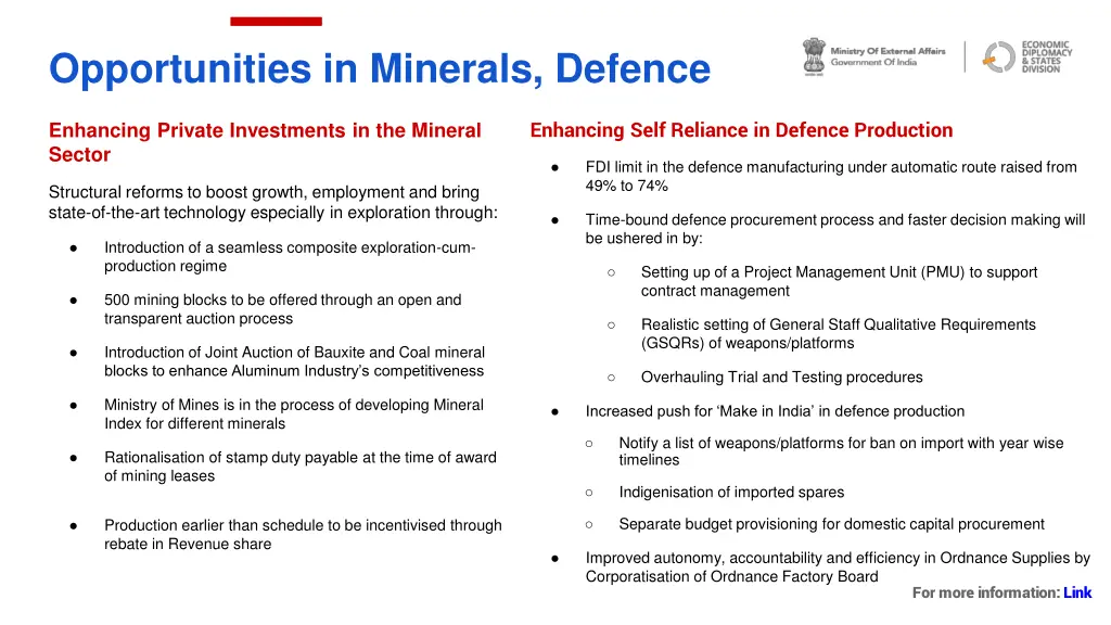 opportunities in minerals defence