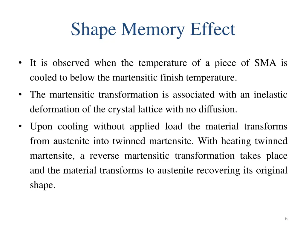 shape memory effect