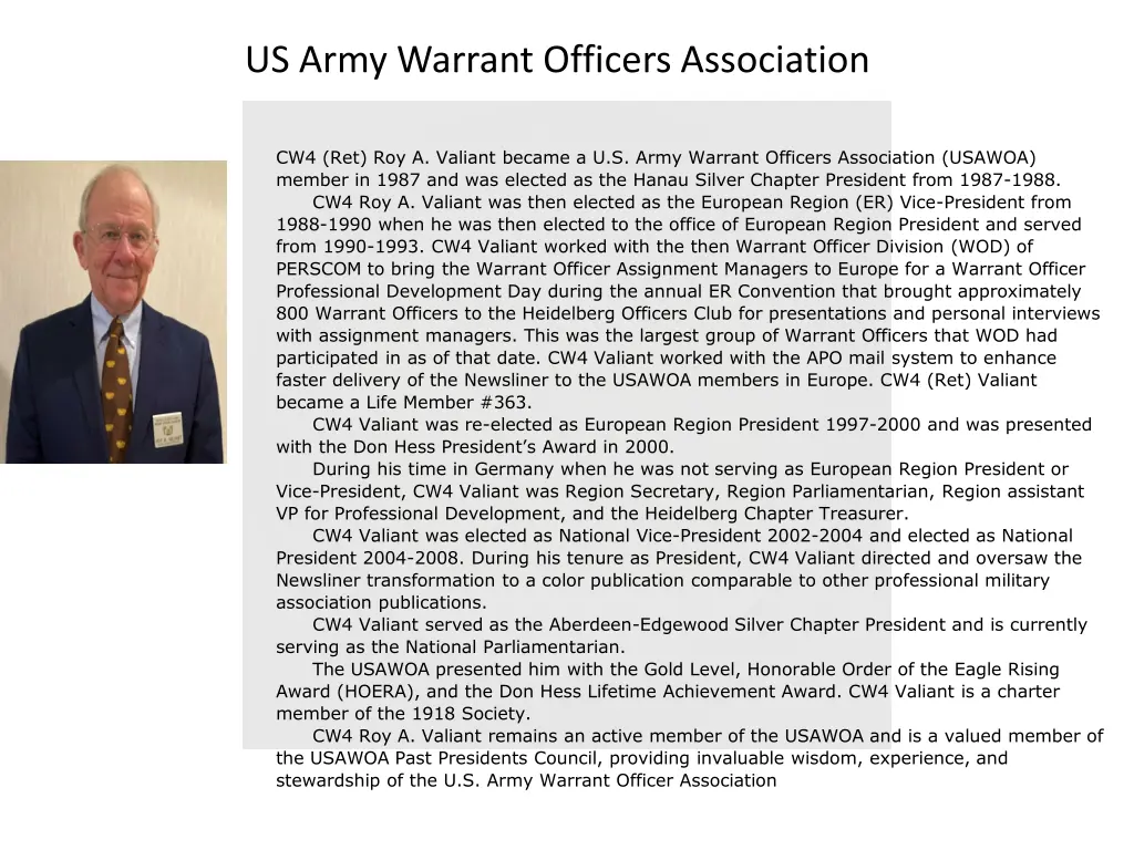 us army warrant officers association 7