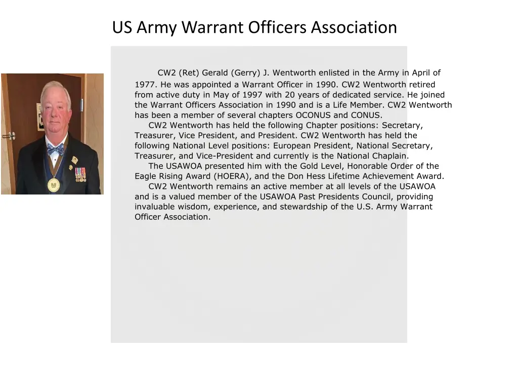 us army warrant officers association 8