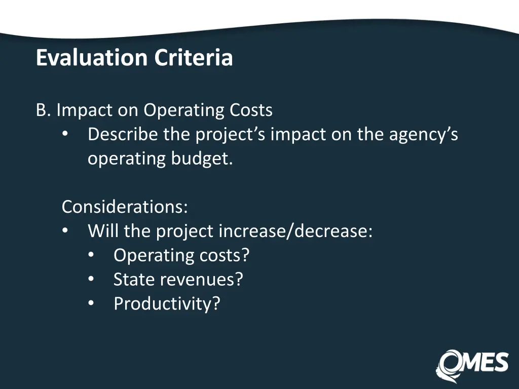 evaluation criteria 1