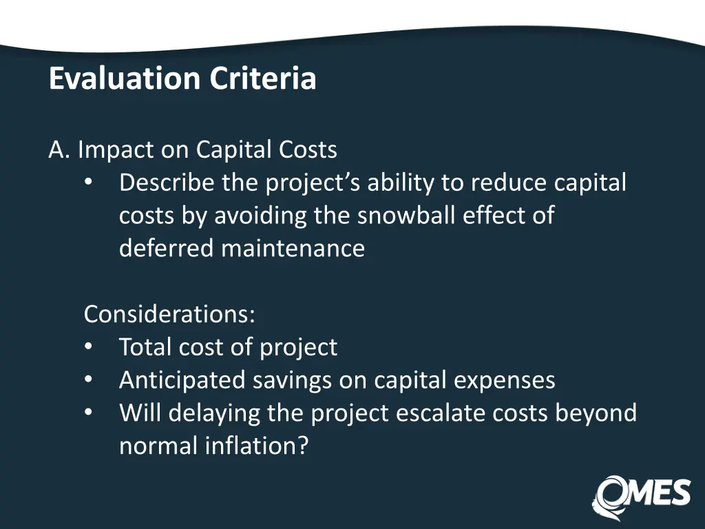 evaluation criteria