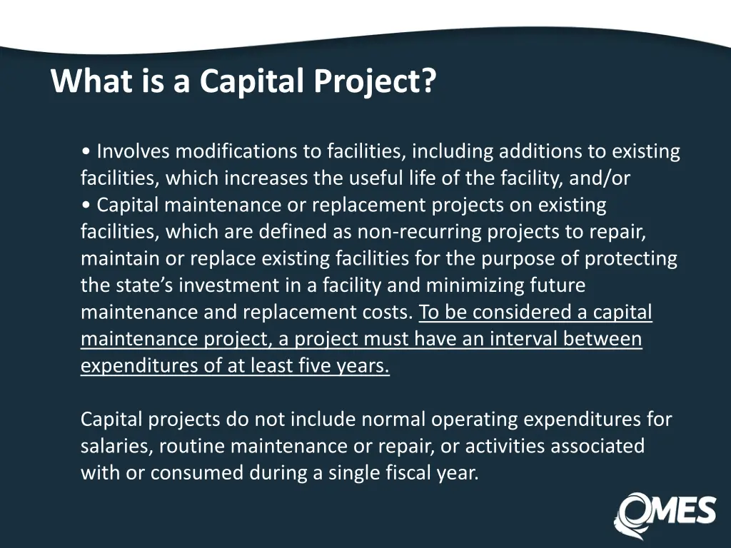 what is a capital project 1