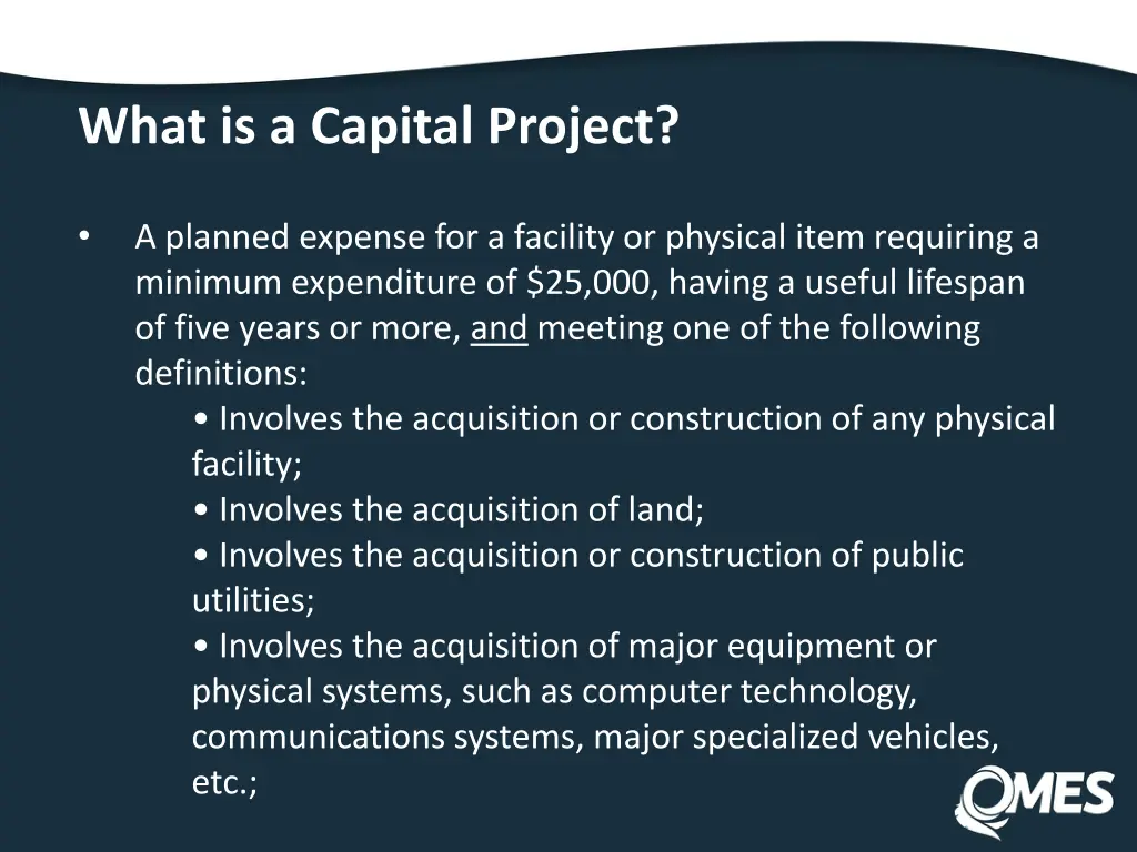 what is a capital project