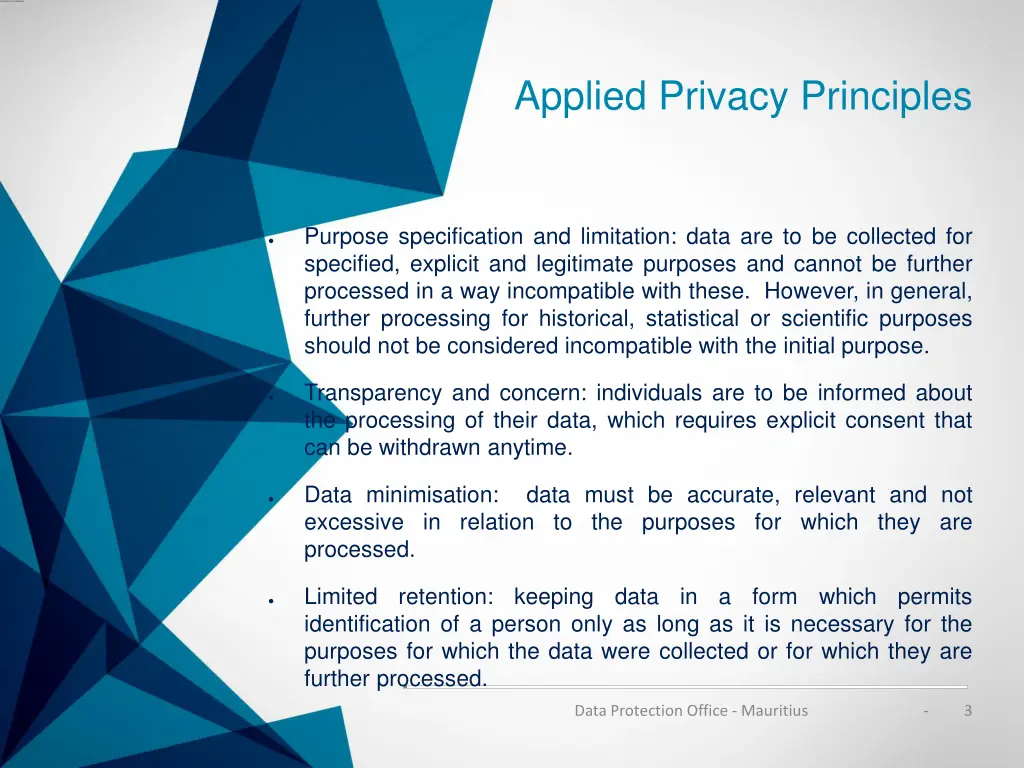 applied privacy principles