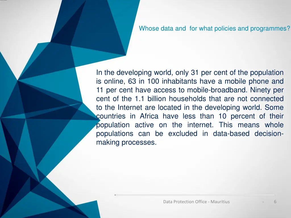 whose data and for what policies and programmes 2