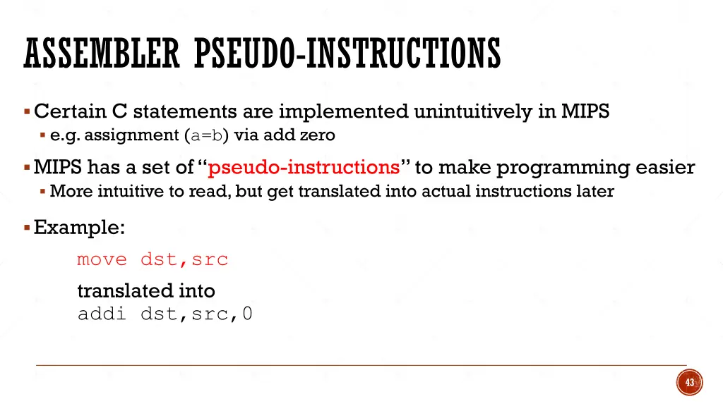 assembler pseudo instructions