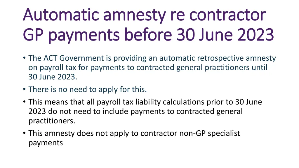 automatic amnesty re contractor automatic amnesty