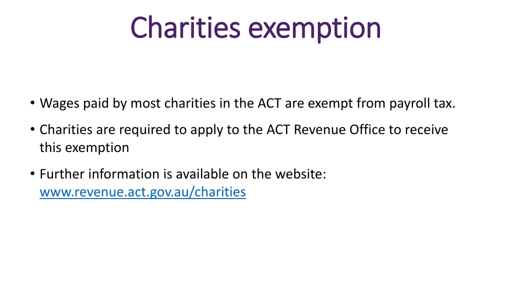 charities exemption charities exemption