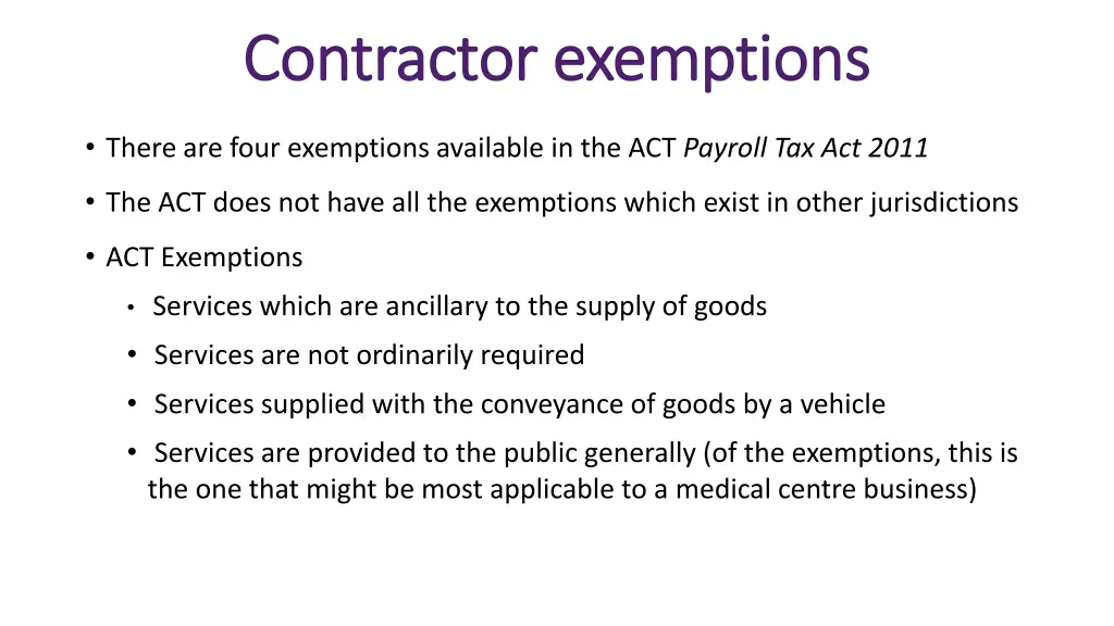 contractor exemptions contractor exemptions