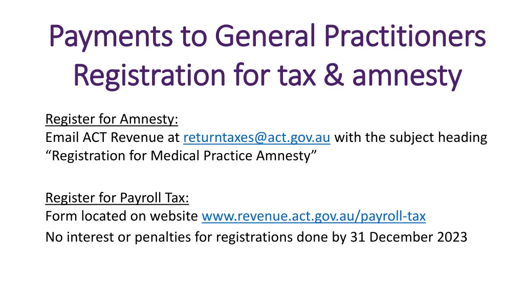payments to general practitioners payments
