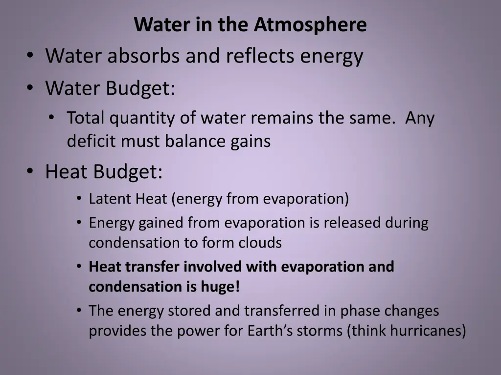 water in the atmosphere water absorbs