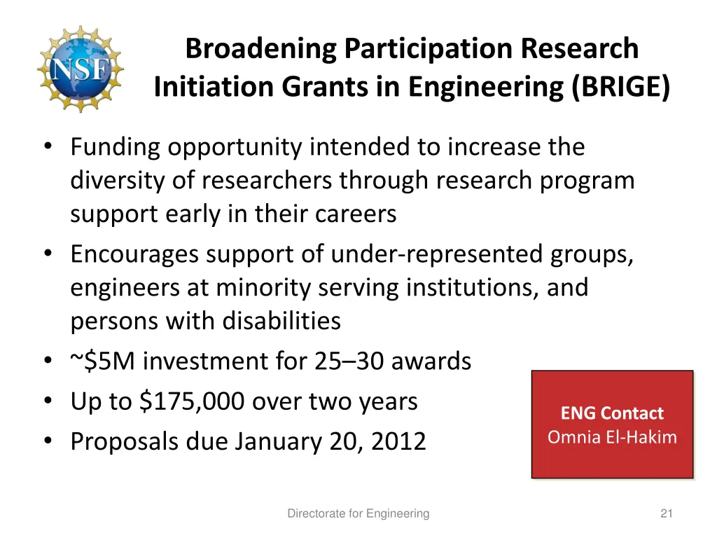 broadening participation research initiation