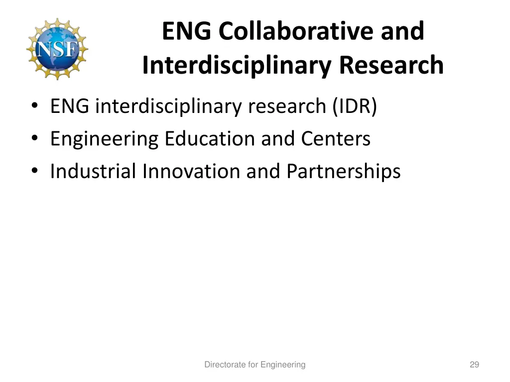 eng collaborative and interdisciplinary research