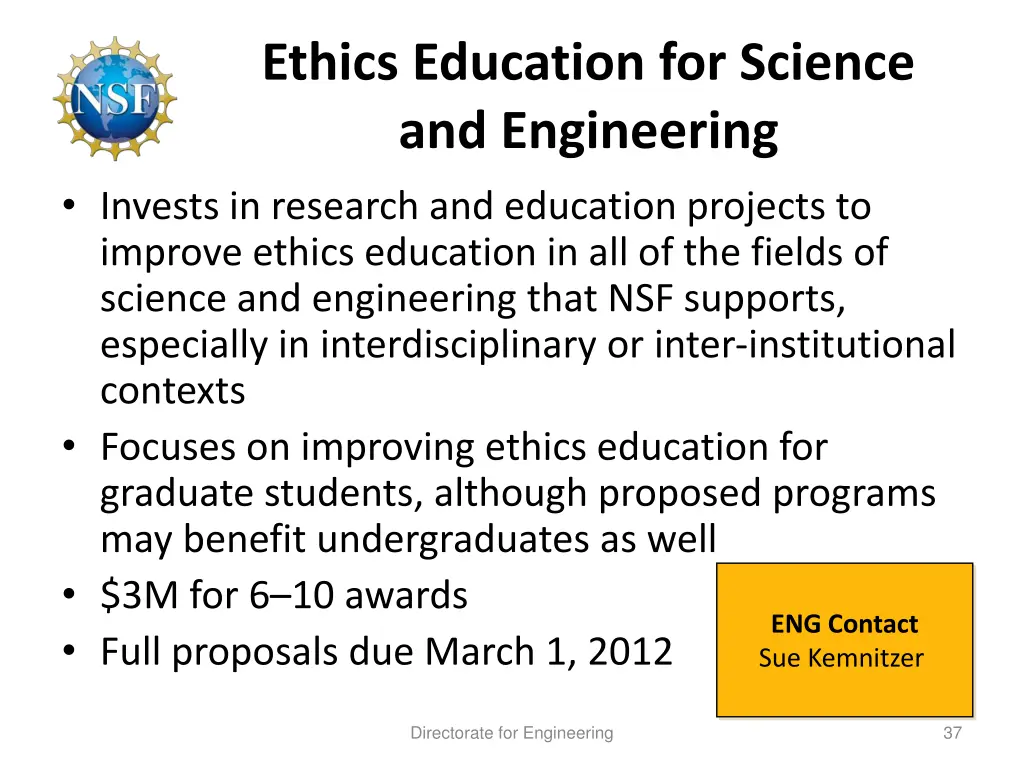 ethics education for science and engineering