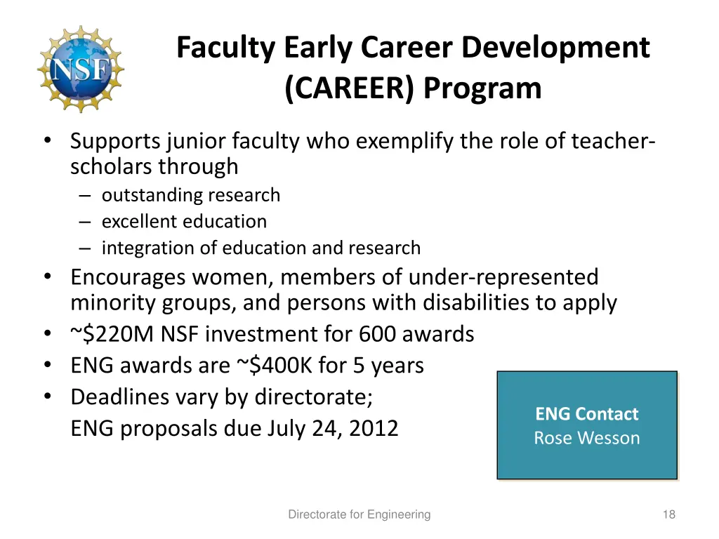 faculty early career development career program