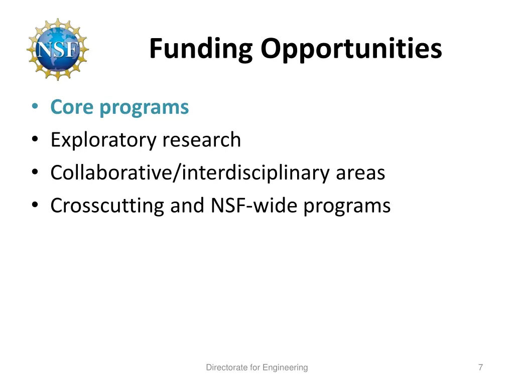 funding opportunities