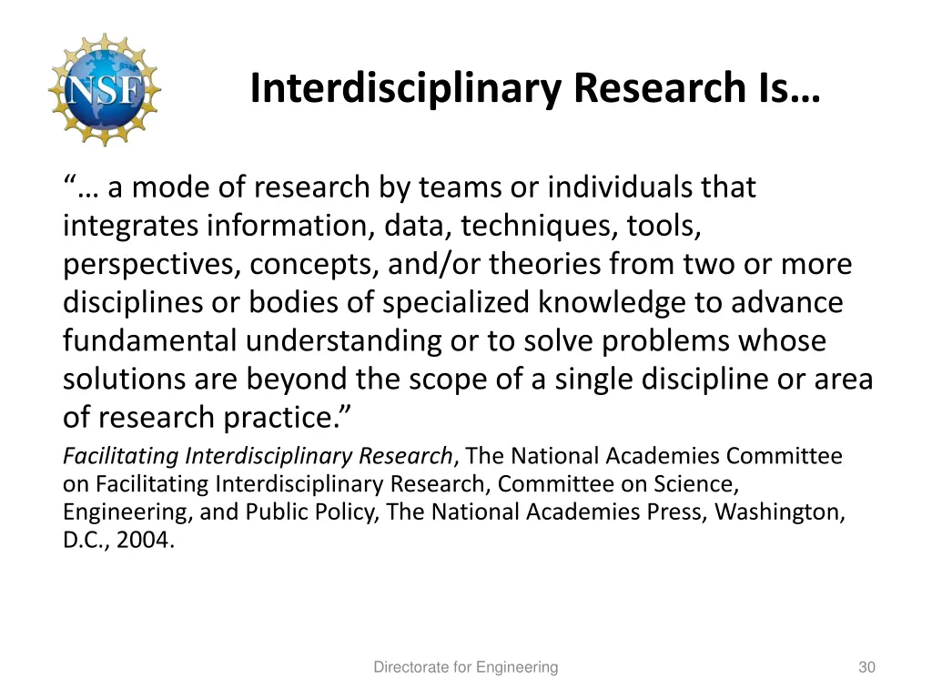 interdisciplinary research is