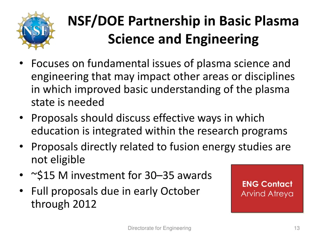 nsf doe partnership in basic plasma science