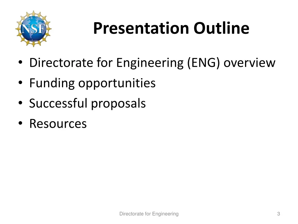 presentation outline