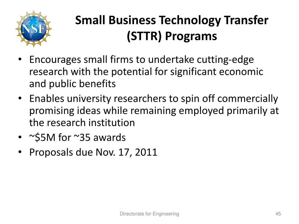 small business technology transfer sttr programs