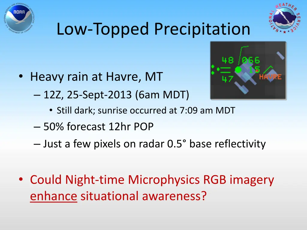 low topped precipitation