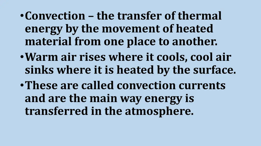 convection the transfer of thermal energy