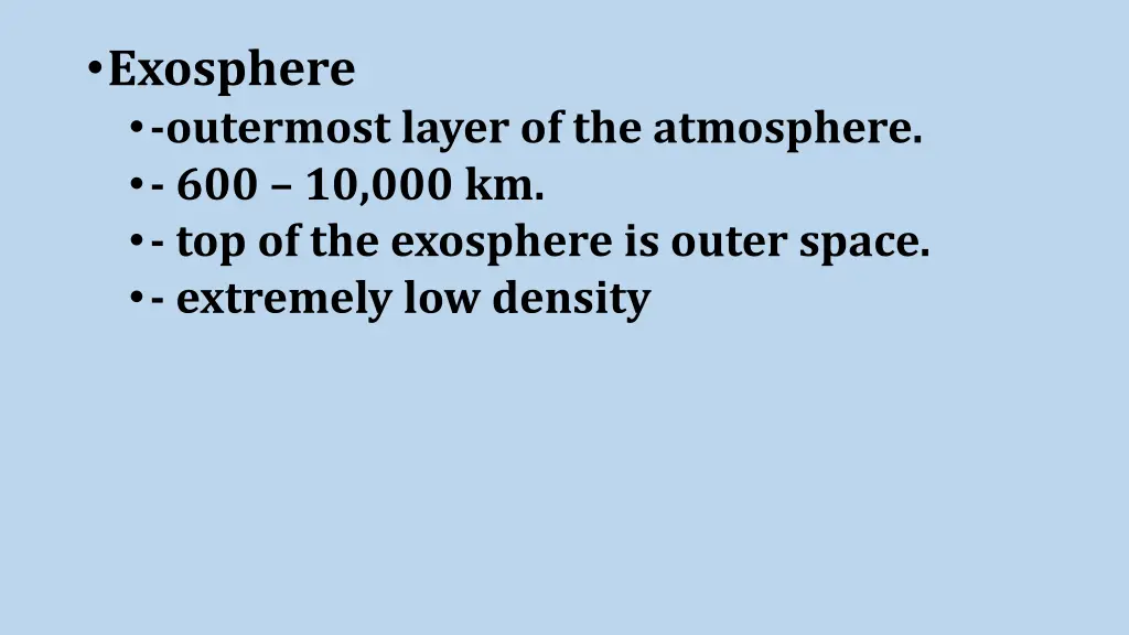 exosphere outermost layer of the atmosphere