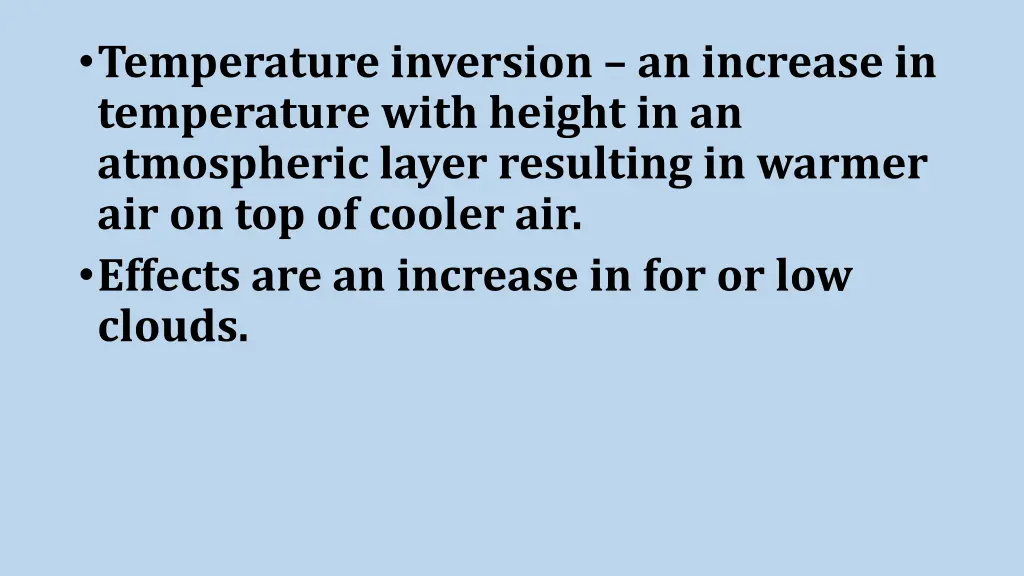 temperature inversion an increase in temperature