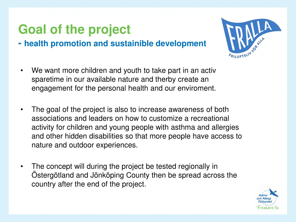 goal of the project health promotion