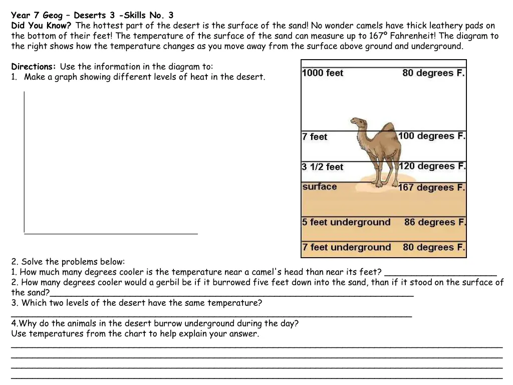 year 7 geog deserts 3 skills no 3 did you know