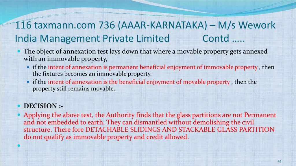 116 taxmann com 736 aaar karnataka m s wework 1