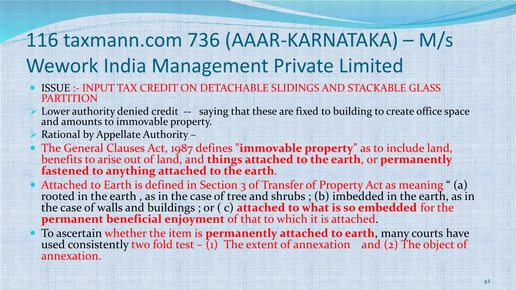 116 taxmann com 736 aaar karnataka m s wework