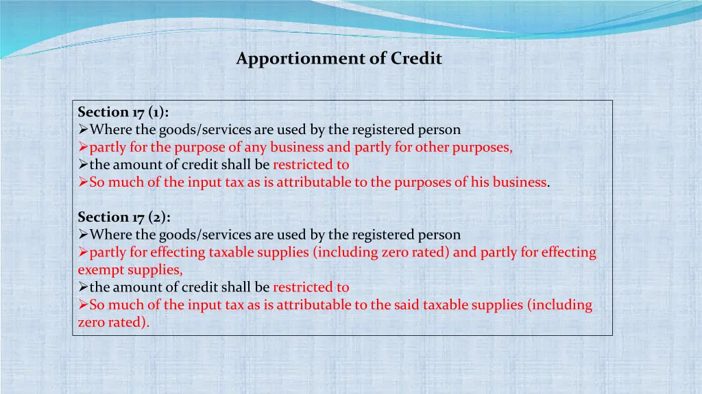 apportionment of credit