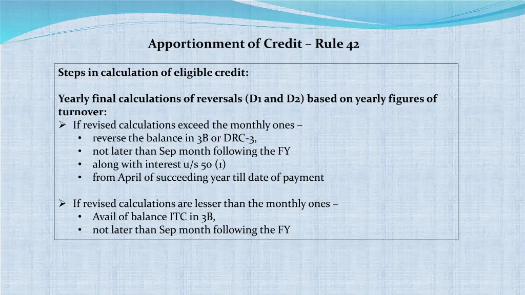 apportionment of credit rule 42 3