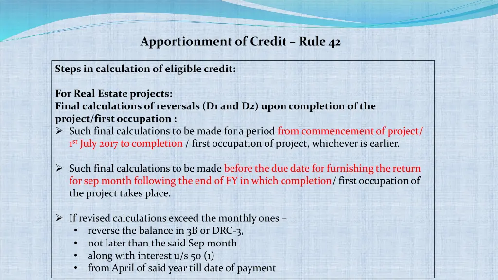 apportionment of credit rule 42 4