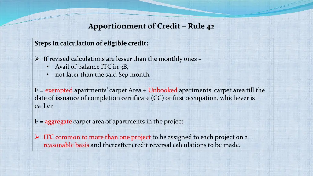 apportionment of credit rule 42 5