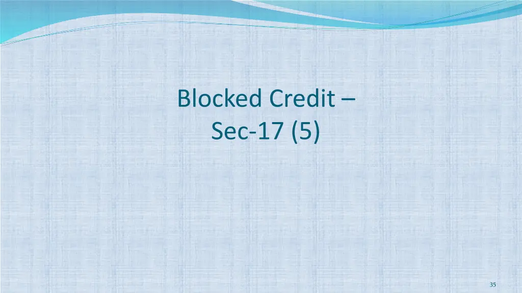 blocked credit sec 17 5