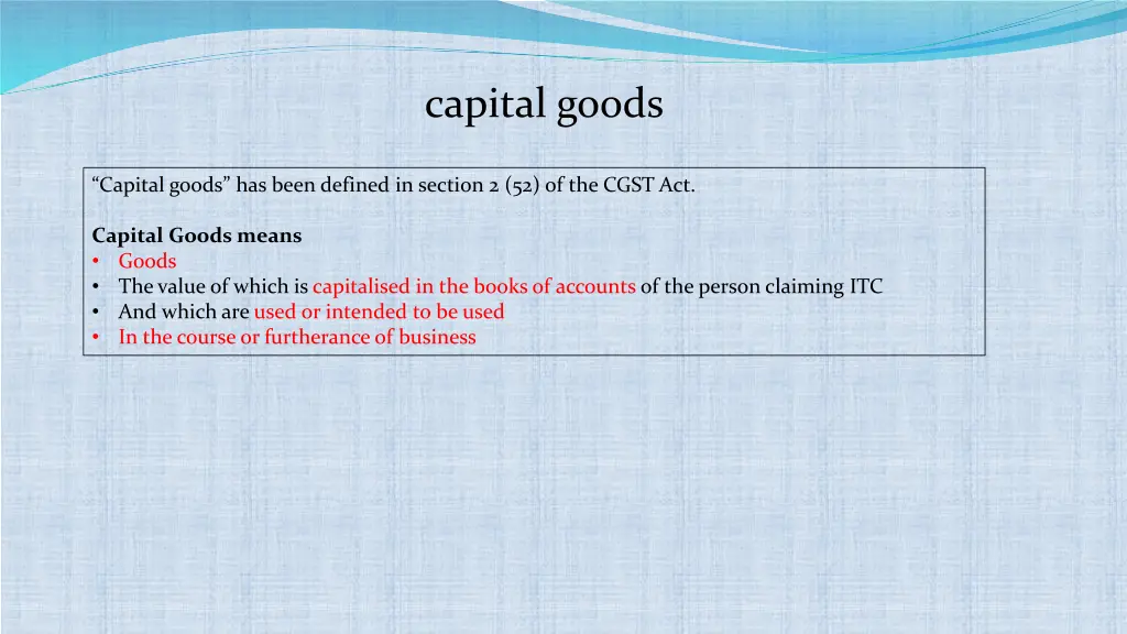 capital goods