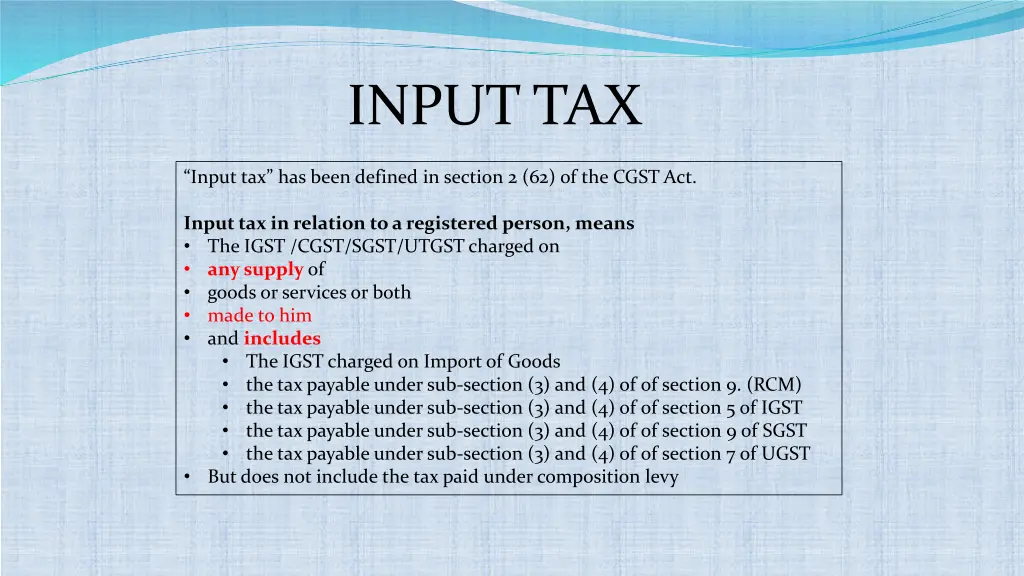 input tax