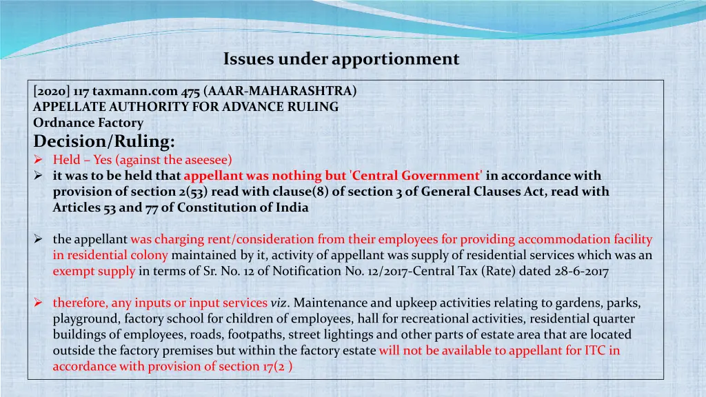 issues under apportionment 3