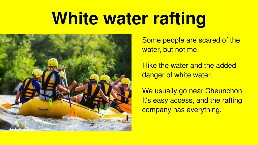 white water rafting