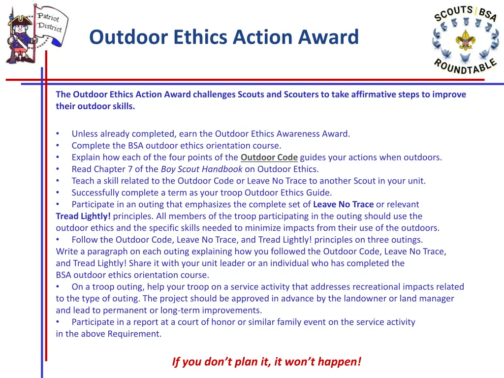 outdoor ethics action award