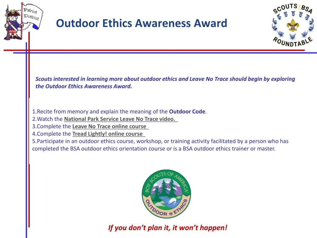 outdoor ethics awareness award