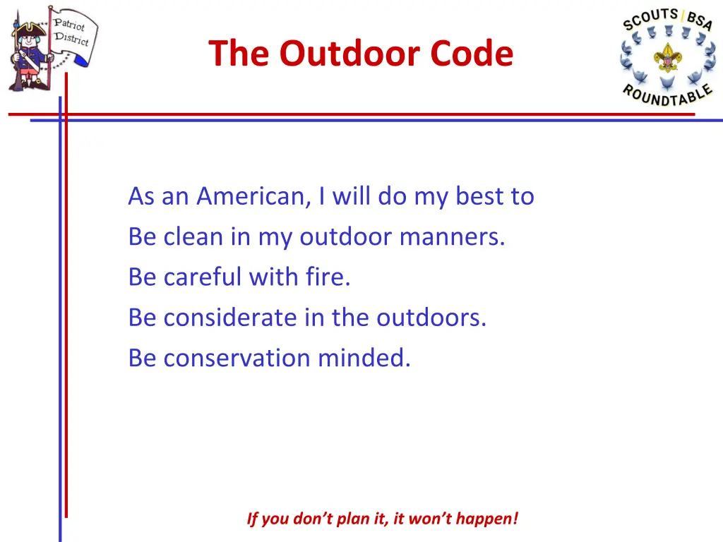 the outdoor code