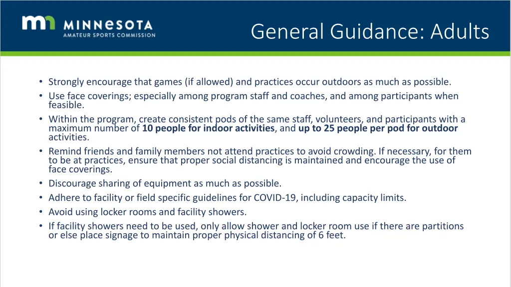 general guidance adults