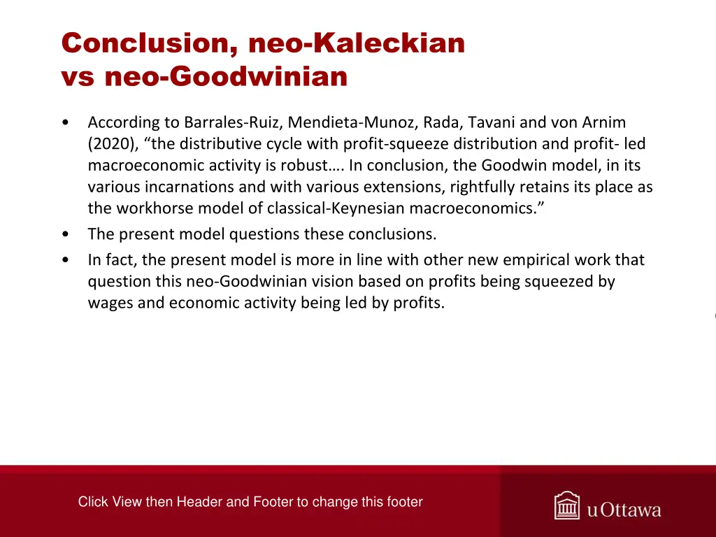 conclusion neo kaleckian vs neo goodwinian