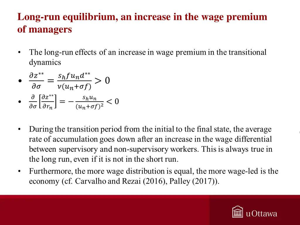 long run equilibrium an increase in the wage